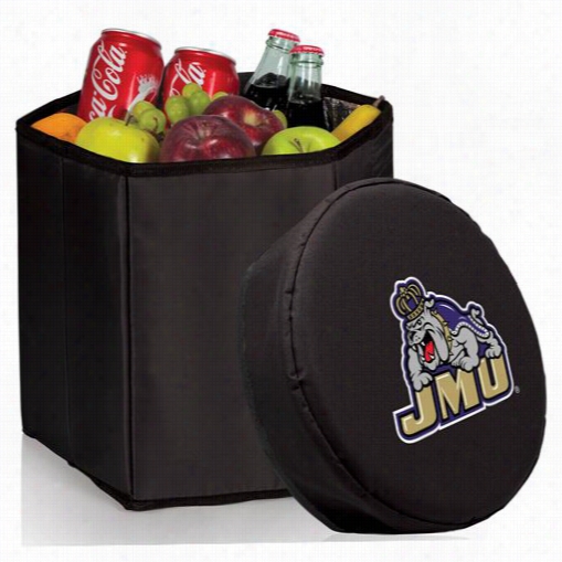 Picnic Time 596-00-179-814-0 James Madison University Dukes Digital Print Bongo Cooler A Nd Seat In Black