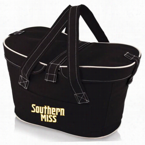 Picnic Time 599-00-179-744-0 Mercado University Of Southern Mississsippi Golden Eagles Digital Print Basket In Black