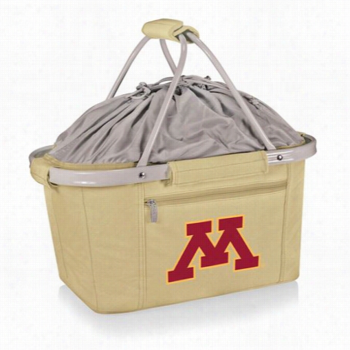 Picnic Time 645-00-190-362-0 Metro   University Of Minnesota Golden Gopheers Embroider Basket In Tan