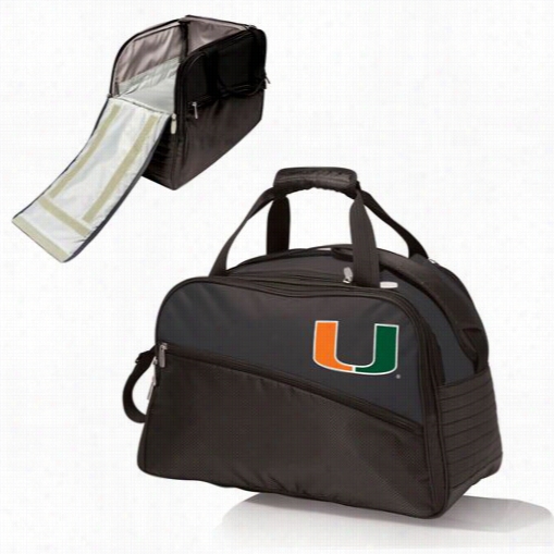 Picni Time 671--00-175-324-0 Stratus University Of  Miami Hurricanes Digital Print  Duffel Bag In Black