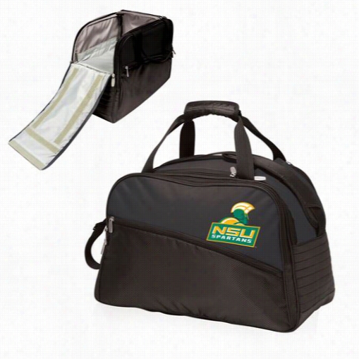 Picnic Time 671-00-175-974-0 Stratus Norfolk State University Spartans Digita L Print Duffel Bag In Black