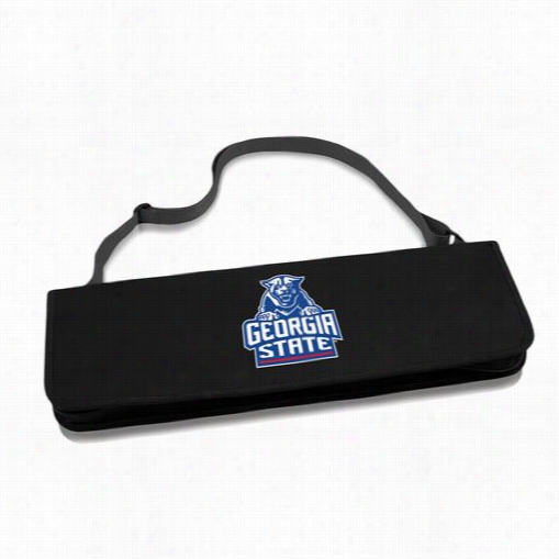 Picnic Time 747-03-175- 064-1 Metro Georgia State Universityy Panthers Digiital Print Bbq Tote In Blakc