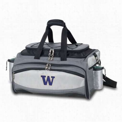 Picnic Time 770-00-175-622-0 Vulcan University Of Washington Huskies Embroidered Basket In Black