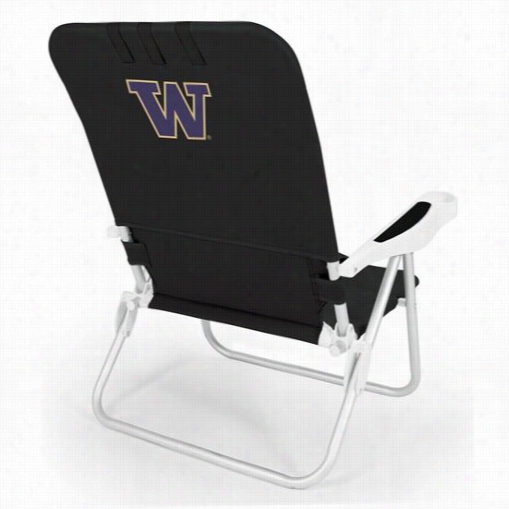 Picnic Time 790-00-179-624-0 Monaco University Of Washington Huskies Digital Print Bech Chair In B Lack