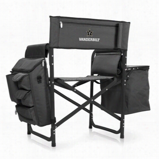 Picnic Time 807-00-679-584-0 Vanderbilt Niv Ersity Comodores Digital Print Fusion Chair In Dark Grey/black