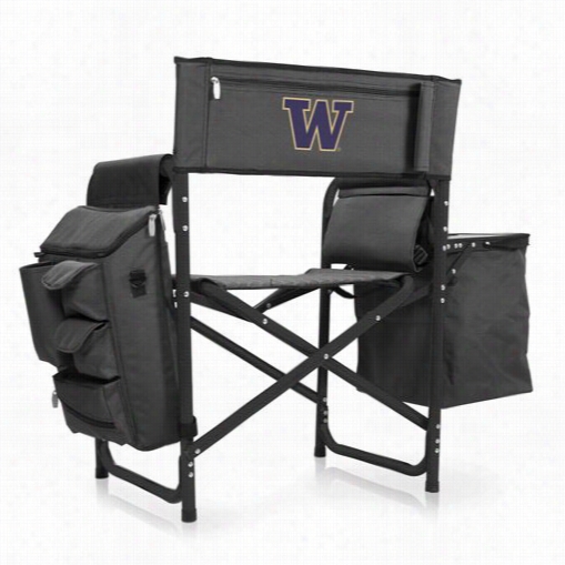 Picnic Time 807-00-679-624-0 University Of Washington Huskies Digital Print Fusion Chhair In Dark Grey/black