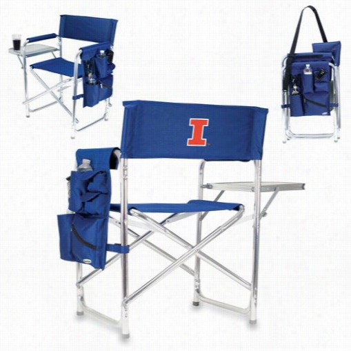 Picnc Time 809-00-138-214-0 U Of Illinois Fighting Illini Digital Pint Sports Chair In Navy