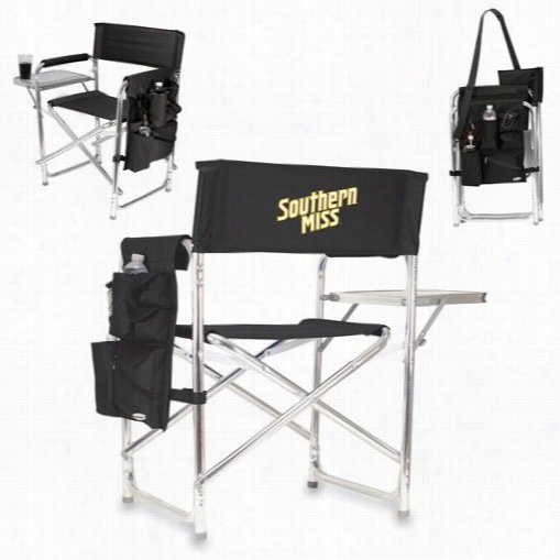 Picnic Time 809-00-179-744-0 Suothern Miss Goldej Eagles Digitalprint Sports Chair In Blaack