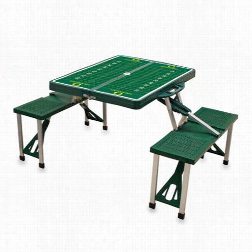 Picnic Time 811-00-121-475-0 University Of Oregon Ducks Digital Rint Picnic Sport Table In Green