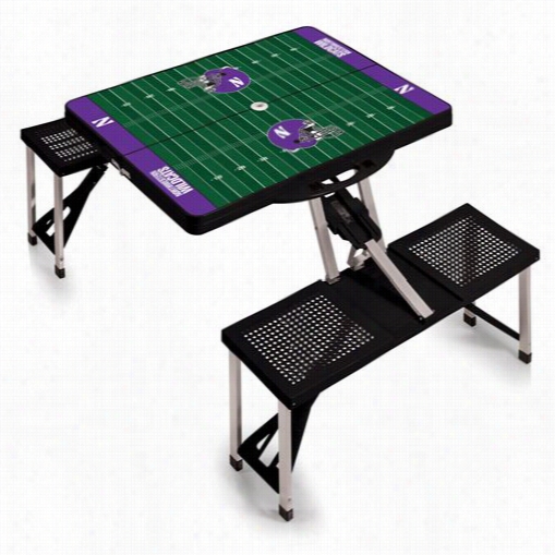 Picnic Time 811-00-175-435-0 Northwestern University Wildcats Digitzl Picjic Spor Table In Black