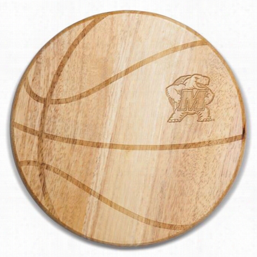 Picnic Time 840-00-505-313-0 Universit Yof Maryland Terrains/terps Engraving Free Throw Cutting  Board  In Natural Wod