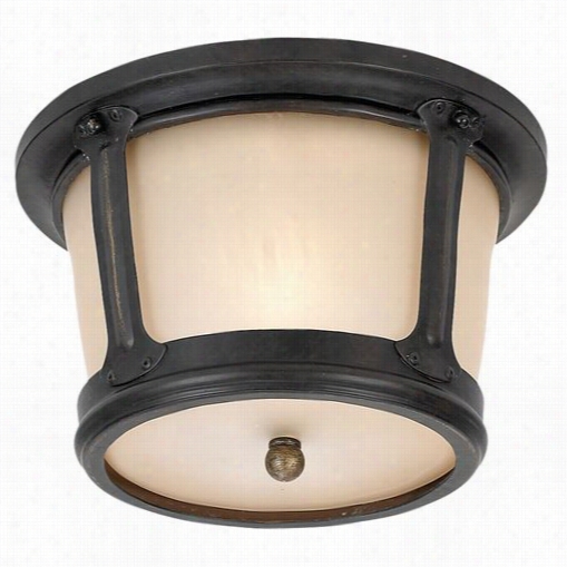 Sea Gull Lighting 79340b Le-780 Cape May 1 Light Fluorescent Outdoor Flush Mount In Burled Iron