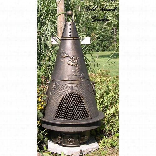 Blue Rooster Ch009gk Garden Thick Cast Alminum Gas Chiminea