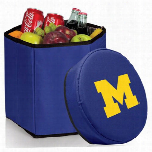 Picnic Time 596-00- 138-344-0 University Of Michigan Wolvverines Diyitall Print Bongo Cooler And Seat In  Nnavy