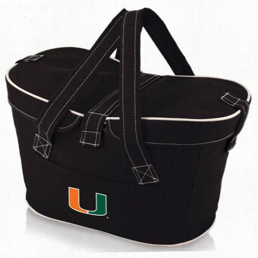 Picnic Time 599-00-179-324-0 Mercad University Of Miami Hurricanes  Digital Print  Basket In Black