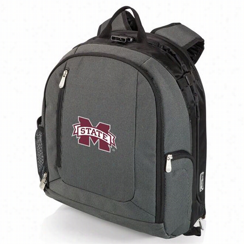 Picnic Time 730-00-679-384-0 Pt Navigator Mississippi State Univ Ersity Digital Newspaper Cooler Backpack In Dark Grey/black