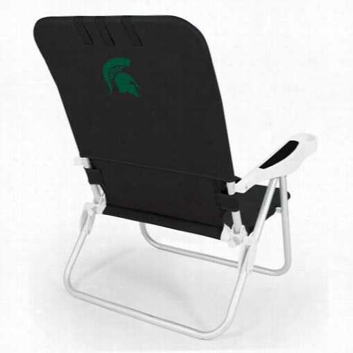 Picnict Ime 790-00-179-354-0 Monaco Mi Chigan Sate Spartans Digital Primt Beach Chair In Black