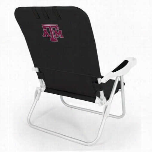 Picnic Time 790-00-179-564-0 Monaco Texas A And M Aggies Digital Mark Beach Chair Ni Black