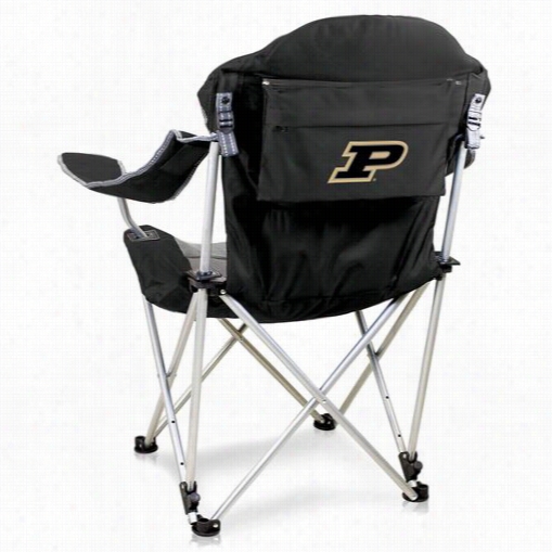 Picnic  Time 803-00-175-514-0 Purdue Seminary Of Learning  Digital Print Recclining Camp Chair In Black