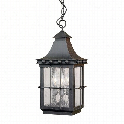 Elk Lighting 8454-e Taos 3 Light Outdoor Death By The Halter Pendant Ih Esresso