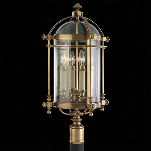 Fine Art Lamps 615883 Portsmouth 4 Light Outdoor Pos Light In Anntiquesolid Brass