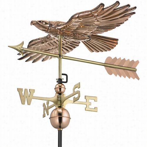 Good Directiions 9699pa Soaring Hawk Weathervane In Polsihed  Copper