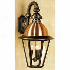 Hanover Lantern B516frma Larges Outth Bend Ptd Dome 25w Per Socket 3 Light Exterior Wall Light