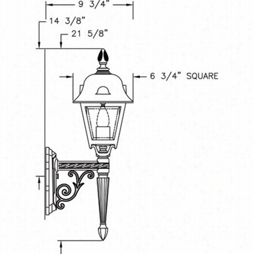 Hanoover Lanttern B5675 Small Jefferson 60w 1 Light Outdoor Wall Light