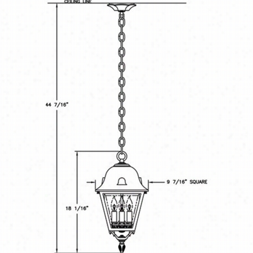 Hanover Lantrn B5820 Medium Jefferson 25w Per Socket 3 Light Outdoor Hangng Lantern