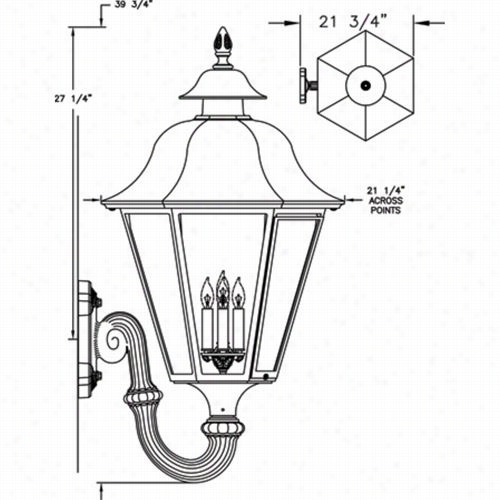 Hanover Lantern B61fsm Grande Mano 2r5w Per Socket 4 Light Outdoor Wall Light