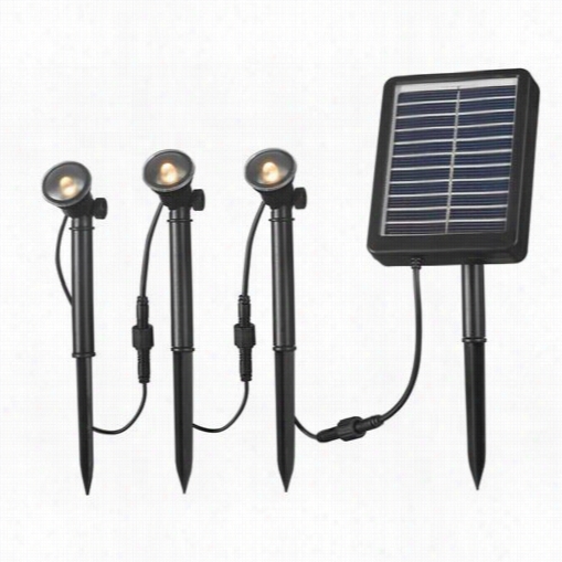 Kenroy Home 60504 Seriously Solar  3 Light Led Landscape Spotligght In Black