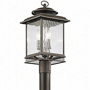 Kichler Loghting 49543oz Pettiford 3 Light Outdor Post Moun In Olde Bronze