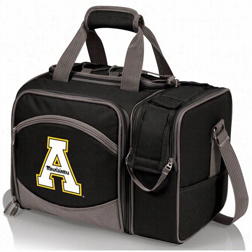 Picnic Tim E 508-23-175-794-9 Mwlibu Apalachian State Mountaineers Digital Print Tote In Black