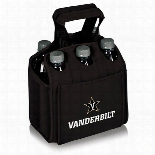 Picnic Time 608-00-179-584-0 Jr Vanderblit U Commodores Digital Print Six Pack Cooler Tote In Black