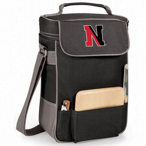 Picnc T1me 623-04-175-824-9  Northeastern Unniversity Huskies Digitla Print Duet Wine Abd Cheese Tote In Black