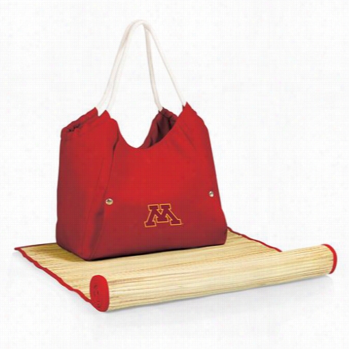 Picnic Time 638-00-100-364-0 Abo University Of Minnesota Golden Gophers Digital Print Tote And Mat In Red