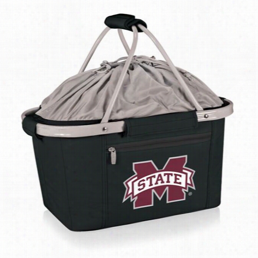 Picnic Time 645-00-175-384-0 Metro Mississippi State Bulldogs Digital Print Basket In Black