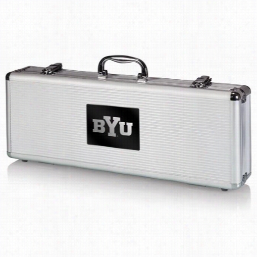 Picnic Time 681-00-179-713-0 Fiero Brigham Young University Cougas Engraved Barbecue Tools In Black