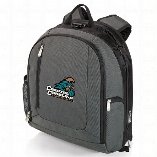 Picnic Time 730-00-679-734-0 Pt Navigator Coastal Carolina University Digital Print Cooler Backpack In Dark Grey/blacck