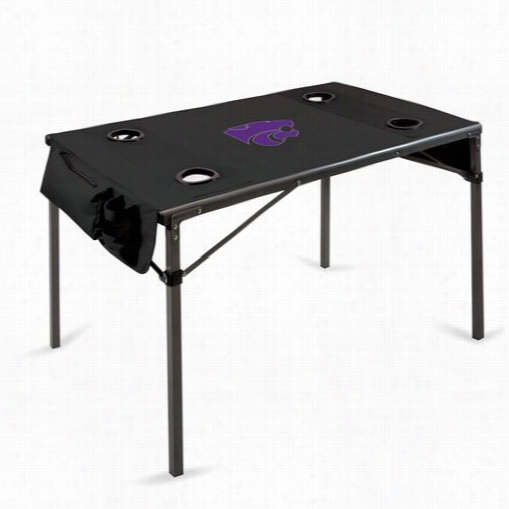 Picnic Time 799-00-179-254-0 Travel Kansas State University Digital Print Table In Black