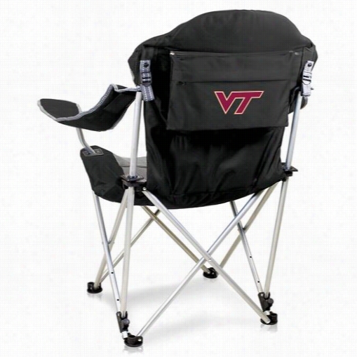 Picnic Time 803-00-175-604-0 Virginia Tech Digital Print Reclining Camp Chair In Negro