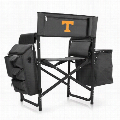 Picnictime 87-00-679-554-0 University Of Tennessee Volunteers Digital Newspaper Fusion Chair In Dark Grey/black