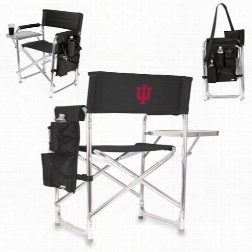 Picnic Time 809-00-179-672-0 Indiana U Hoosiers Embroidered Sports  Chair In Black