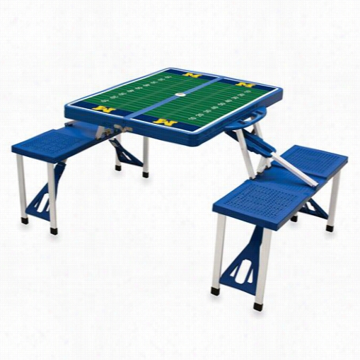 Picnic Time 811-00-139-345-0 University Of Michigan Wolverines Digital Picnic Sport Table In Blue