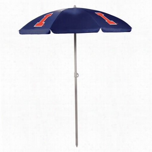 Picnic Time  822-00-138214-0 University Of Illinois Fighting Illini Digital Printt Umbrella In Navy