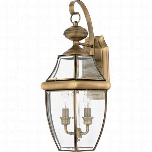 Qouizel Ny8317a Newhur Y2 Illuminate Outdoor Wall Sconce In Antique Brass