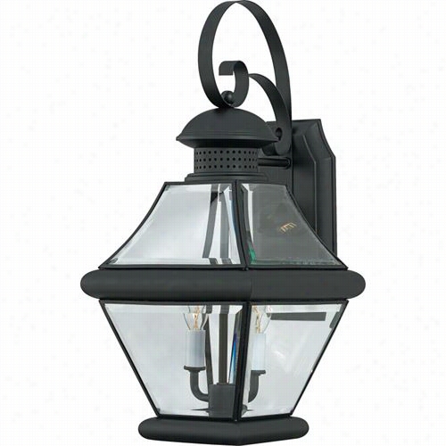 Quooizel R8409k Rutledge 2 Lihgt Outdoor Wall Sconce In M Ystic Black