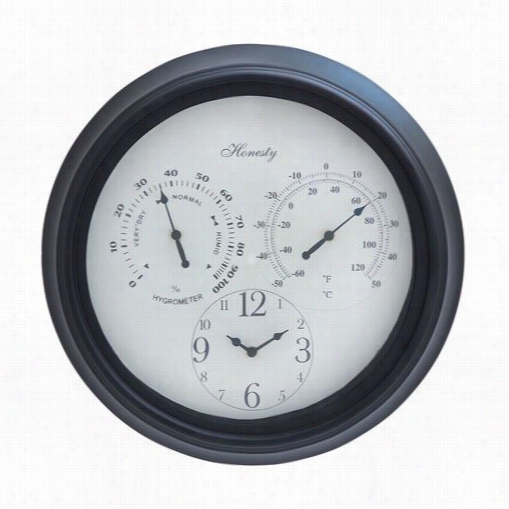 Woodland Imports 35431 Outdoor Clock In Black With Bold Numerals