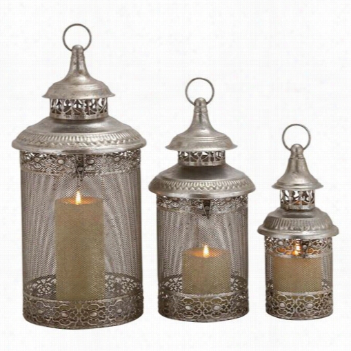 Woodland Imports 52980 Contemporary Styled Elegant Met1a  Candl Lantern