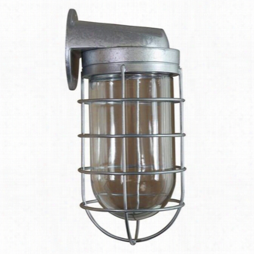 Anp Lighting Vtw200glcl-gup200-49 Hemingwway 1 Light Incandescent Outdoor Aluminum Wall Sconce In Galvanized By The Side Of Lamp Guard